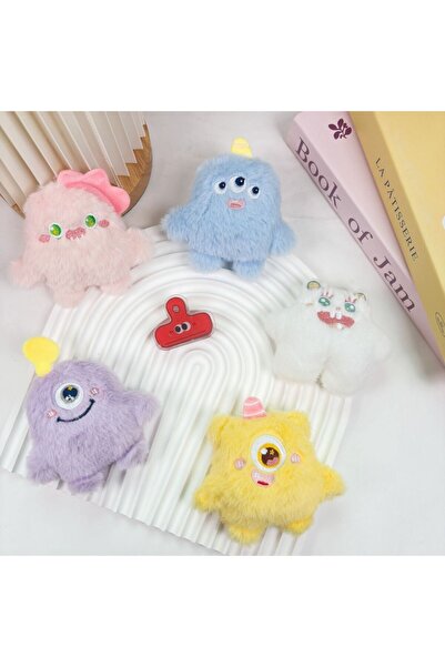 Choice 5 Color Sets Trend Little Monster Pendant Cute Keychain Cartoon Plush ...