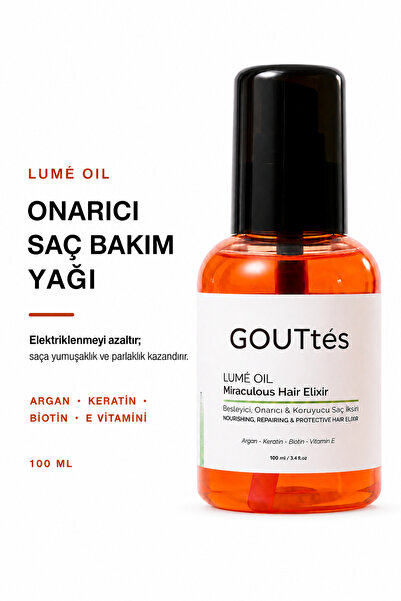 GOUTtés Lumé Hair Oil • Onarıcı Saç Bakım Yağı 100 ml • Argan, Keratin, Bioti...