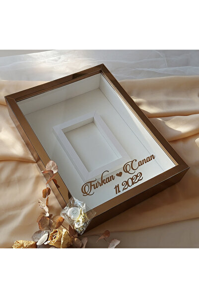 Verda Çerçeve 30x40 Cm Ledli Bronz Pleksi Kaplı Fotoğraf Bölümlü Tasarım Gül ...