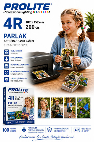 Prolite Fotoğraf Resim Baskı Kağıdı 4R ( 1 Paket 50 Adet)