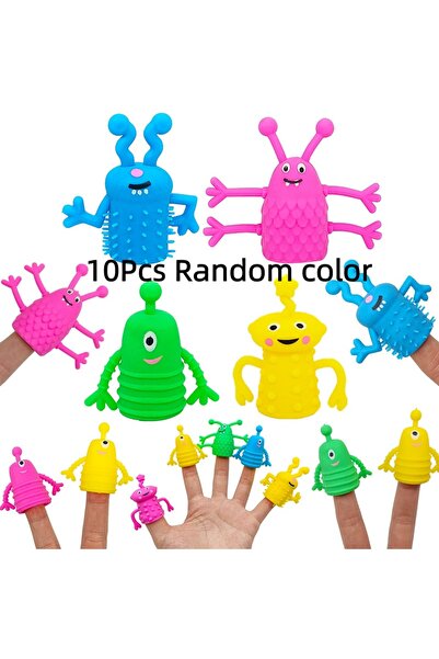 Choice OneSize 10Pcs Random color 10PCS Cute Monster Finger Topper Toys Soft ...