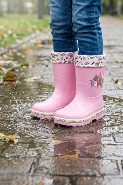 GEZER Winter Girl's Waterproof Warm Lined Rain Boots
