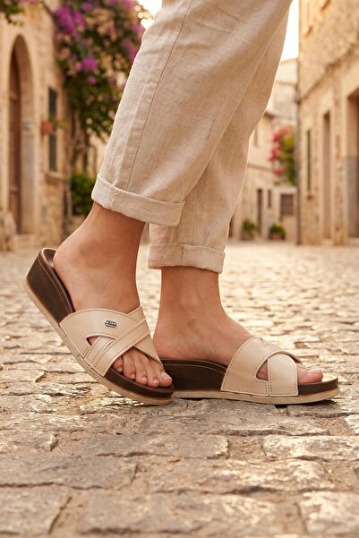 GEZER Summer Faux Leather High Heel Women's Daily Slippers
