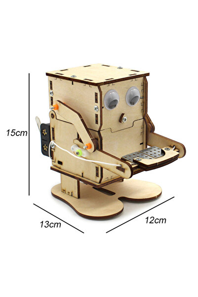 Choice A Wooden Robot Eating Coin STEM Electric DIY Educational Teaching Kit ...