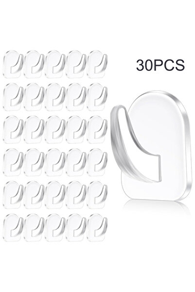 Choice 30PCS 10/20/30PCS acrylic adhesive transparent hook, strong plastic ad...