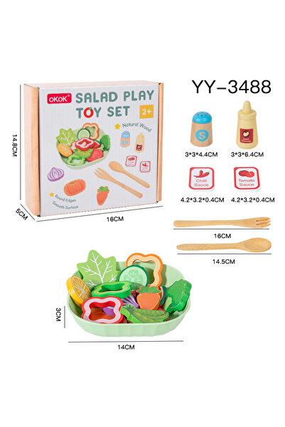 Choice1 B Wooden Kitchen Pretend Play Toy Simulation Wood Food Vegetable Sala...