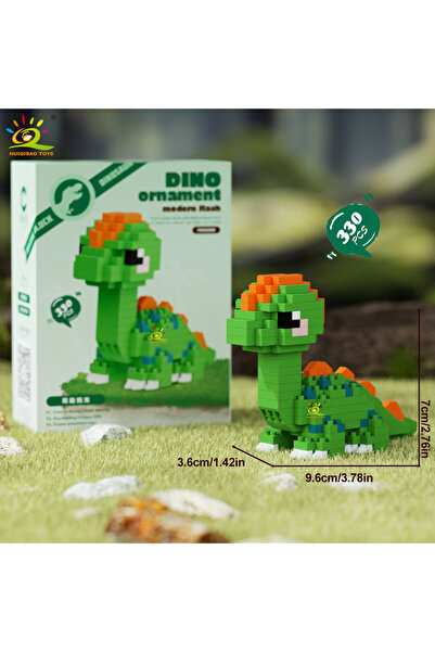 choice2 NO.9 HUIQIBAO MOC Colorful Dinosaur model Micro Building Block Tricer...