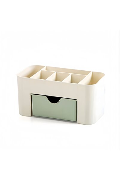 Choice Green Makeup Organizer with 1 Drawers, Desk Organizer, 6 Compartments,...