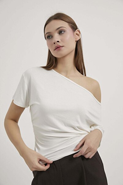 Arma Life Armalife 1646 Half Sleeve Boat Neck Belted Women's Bluz