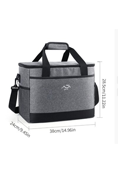 Choice1 Grey Large-Capacity Square Ice Packs Minimalist Insulated Lunch Box B...