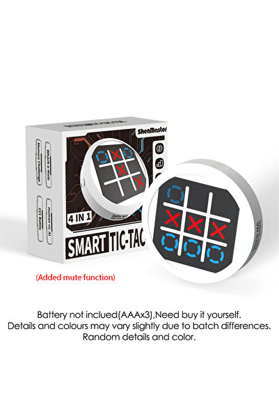 Choice White Round Upgrad 5in1 Tic Tac Toe Electronic Game Handheld Puzzle Ga...