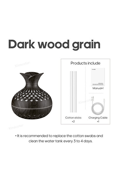 Choice Dark wood grain Woodgrain Ultrasonic Air Humidifier USB Water Mist Spr...
