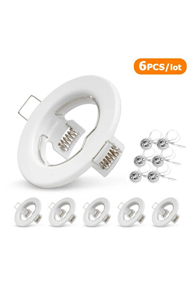 Choice إطار إضاءة سقف LED غائر أبيض وGU10، 6 قطع، تركيبات سقف LED غائرة GU10 ...