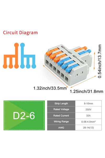 Choice 50PCS D2-6 10/50 PCS Mini Fast Wiring Connectors Universal Compact Lev...