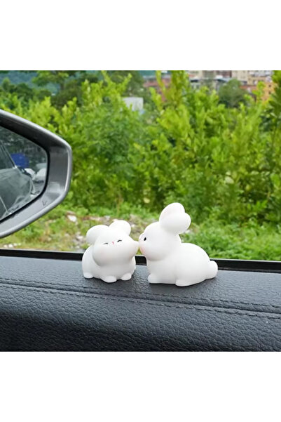 Choice 2Pcs 2Pcs Creative and Adorable Cat and Rabbit Face Car Accessories In...