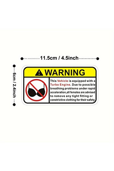 Choice 1PC 2PCS/SET Funny Turbo Engine Warning Waterproof Stickers Vinyl Deca...