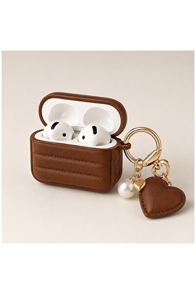 Zebana ZB-AP5 AirPods 4. Nesil Uyumlu Water Bileklik Detaylı Kılıf Kahverengi
