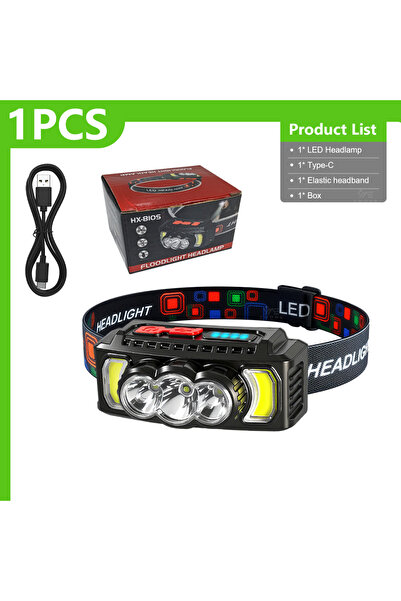 Choice1 black 1200mAh Powerful LED Headlamp USB Rechargeable Head Torch Built...