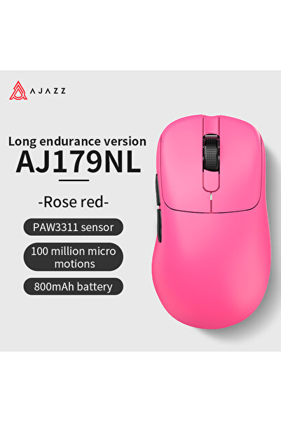 Ajazz AJ179NL-Pink-800mAh AJ179 ماوس سلكي ولاسلكي خفيف الوزن، ماوس ألعاب مريح...
