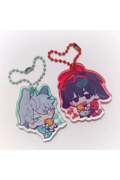 Miniso K-AS-2pcs Trendy Anime Alien Stage Ivan Till Acrylic Key Chain Kawaii ...