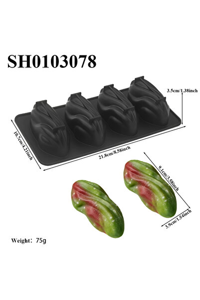 choice2 SH0103078 1 or 4-Cell Pistachios Design Silicone Chocolate Mold Frenc...