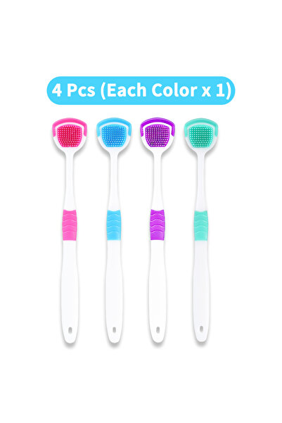 Choice5 4Pcs(Each Color x 1) Tongue Scraper Oral Hygiene Tool Instant Fresh B...