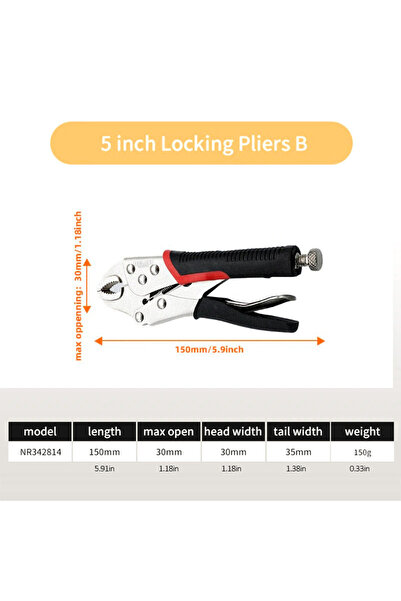 Choice1 5 inch Plier B DELIXI ELECTRIC Locking Pliers，Carbon Steel Pliers Hig...