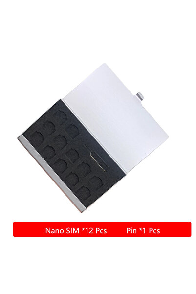 Choice1 no 12 Nano slot Silver Aluminum Storage Box Bag Holder For Nano SIM C...
