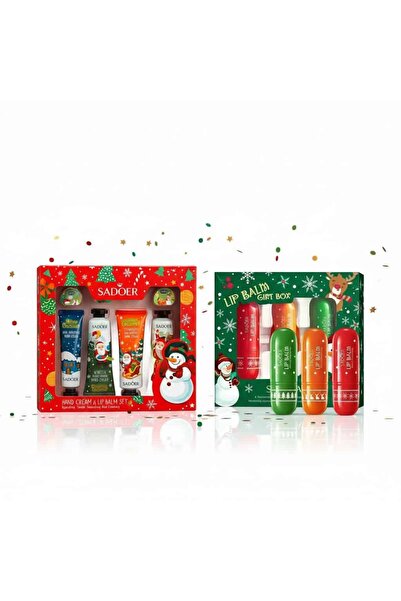 SADOER Christmas pack, Set Cremă de mâini și Balsam de buze si Set cadou de 3...