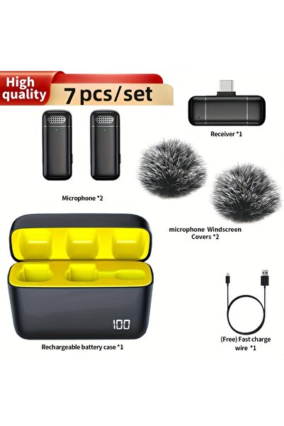 Choice Typec-2-K6 Wireless Microphone Lavalier with Charging Case Windproof F...