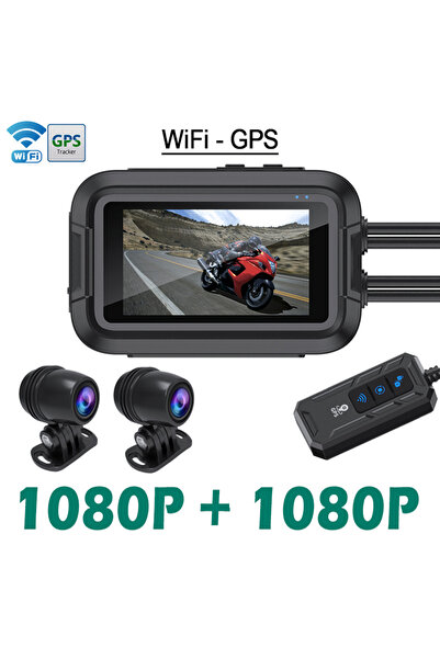 Choice7 64G WiFi-GPS Dual 1080P Motorcycle DVR Full Body Waterproof Moto Came...
