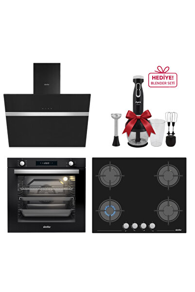 Simfer 0+7 Fonksiyon Siyah Multi Turbo Dijital 3'lü Ankastre Set (7381 Fırın ...