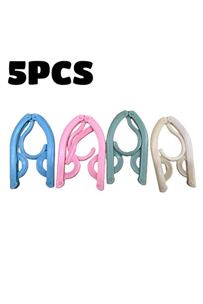 Choice1 Random 5PCS 20PCS Folding Clothes Hanger Travel Portable Clothes Hang...
