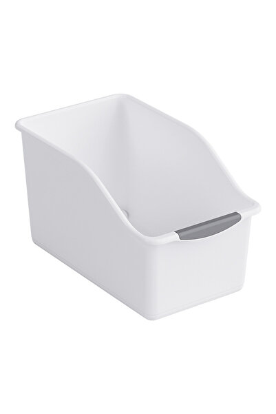 Choice 1pc White Curved Plastic Storage Bins Set - Multipurpose Home Organiza...