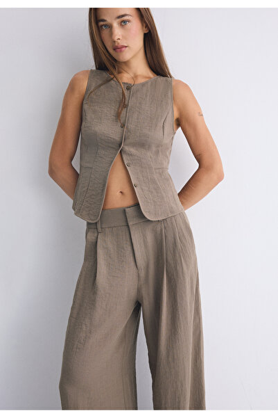 Stradivarius Ayarlanabilir geniş paça pantolon