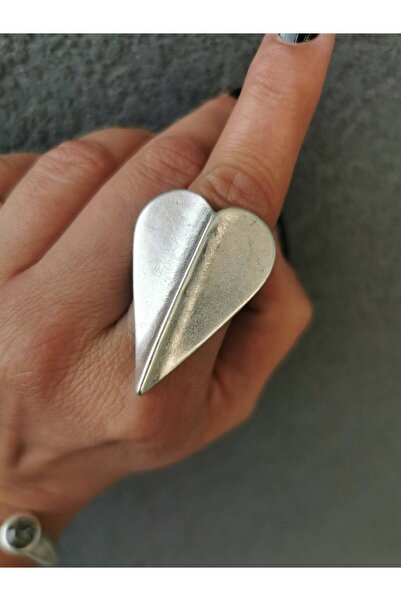 KAEVjewelry Inel in forma de inima, din zamac argintat