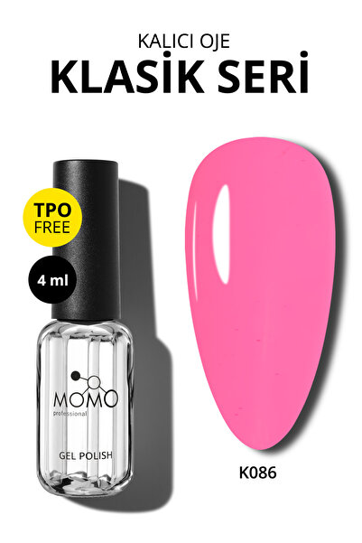 MOMO professional Kalıcı Oje K086, Pembe, 4 ml