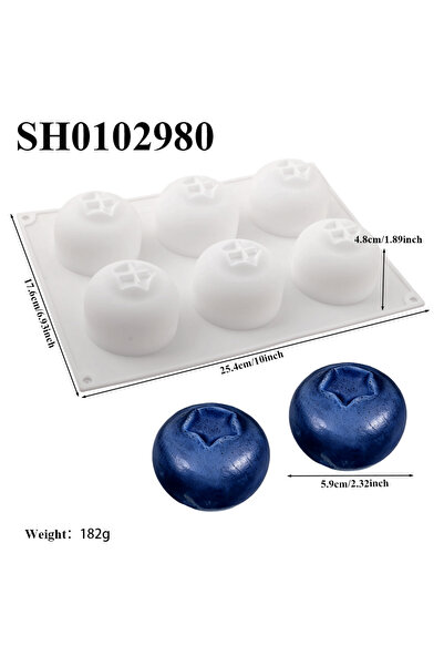 Choice SH0102980 French Fruit Mousse Cake Mould 1 or 6-Cell Blueberry Design ...