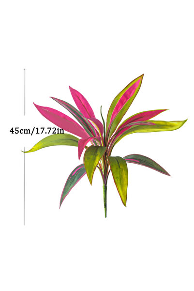 Choice1 45cm Pink 45cm 17Leaves Artificial Cordyline Tree Fake Palm Plants Tr...