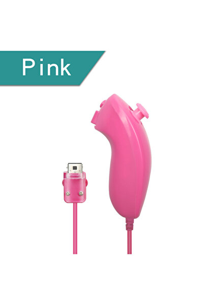 choice2 Pink 5 Colors Wired Nunchuck For Nintendo Wii Game Controller Hand Cu...
