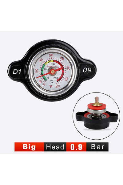 Choice3 Black 0.9 Bar Big Bar High Pressure Radiator Cap 25.6Psi With Tempera...
