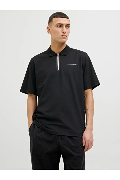 Jack & Jones Jack jones fusion pique zip-up polo shirt for men 12273127