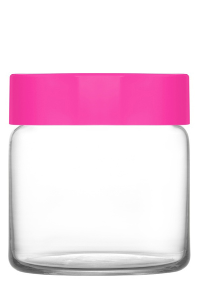 LAV Novo Cam Kavanoz 3'lü Orta Boy 635 ml Pembe Plastik Kapaklı (Erzak Saklam...