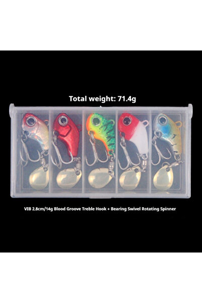 Choice 14g-with box 5pcs Fishing Lure Set Wobbler Rotating Metal VIB Vibratio...