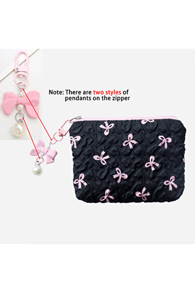 Choice black Cute Makeup Bag with Zipper Large Capacity Cosmetic Bag Embroide...