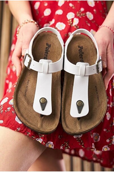 Nstil Daily Women's White Slippers Flip Flops Comfortable Cork Sole Adjustabl...