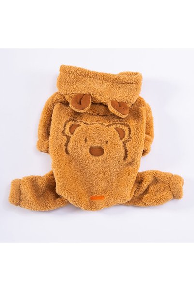 Pawstar Brown Koala Small Breed Plush Jumpsuit Dog Jumpsuit Dog Outfit Cat Outfit