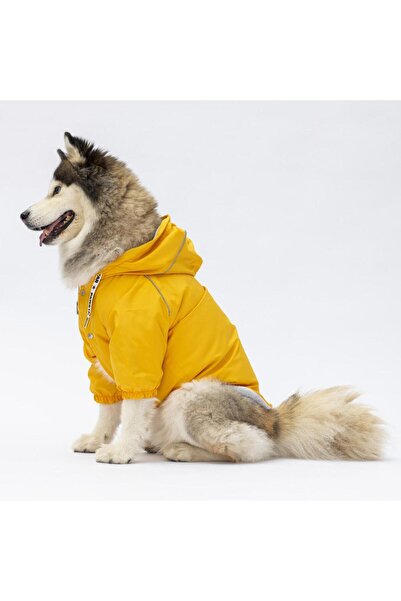 Pawstar Yellow Pluvia Large Dog Coat Large Breed Raincoat Dog Apparel