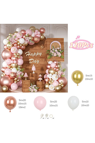 Choice Other BL50310-120Pcs 120Pcs Metal Rose Gold Macaroon Pink White Latex ...