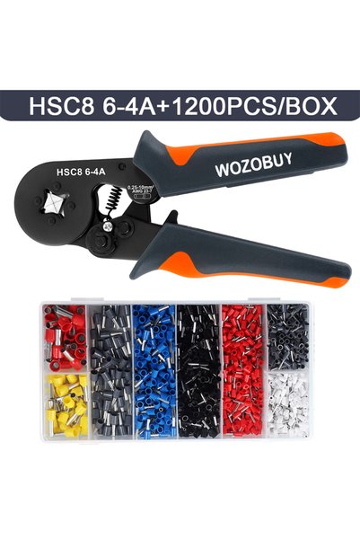 Choice HSC8 6-4A 1200pcs Ferrule Crimping Tool HSC8 6-4/6-6 Electrical Crimpe...